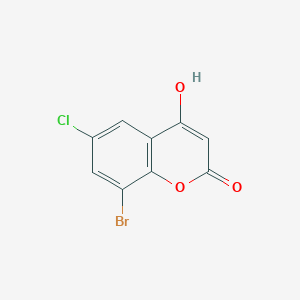 molecular formula C9H4BrClO3 B12044553 8-Bromo-6-chloro-4-hydroxy-2H-1-benzopyran-2-one 