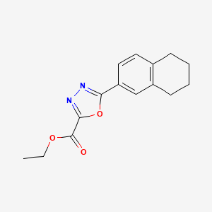 molecular formula C15H16N2O3 B12044635 Ethyl 5-(1,2,3,4-tetrahydronaphthalen-7-yl)-1,3,4-oxadiazole-2-carboxylate 