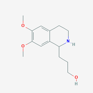molecular formula C14H21NO3 B120448 3-(6,7-Dimethoxy-1,2,3,4-tetrahydroisoquinolin-1-yl)propan-1-ol CAS No. 148204-28-8