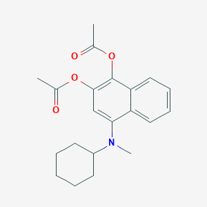 molecular formula C21H25NO4 B1204484 [1-Acetyloxy-4-[cyclohexyl(methyl)amino]naphthalen-2-yl] acetate CAS No. 121412-39-3