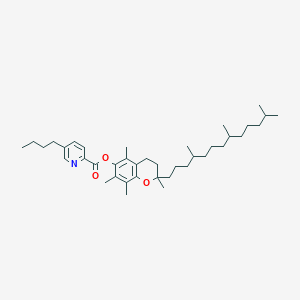 molecular formula C39H61NO3 B1204497 2-Pyridinecarboxylic acid, 5-butyl-, 3,4-dihydro-2,5,7,8-tetramethyl-2-(4,8,12-trimethyltridecyl)-2H-1-benzopyran-6-yl ester CAS No. 85446-70-4