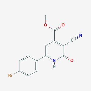 molecular formula C14H9BrN2O3 B12044977 Methyl 6-(4-bromophenyl)-3-cyano-2-hydroxypyridine-4-carboxylate 