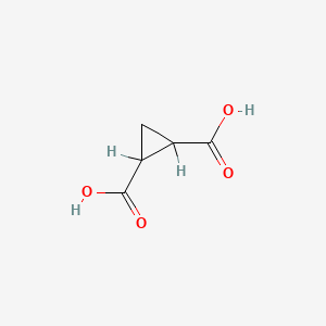 molecular formula C5H6O4 B1204501 (1R,2R)-cyclopropane-1,2-dicarboxylic acid CAS No. 696-75-3