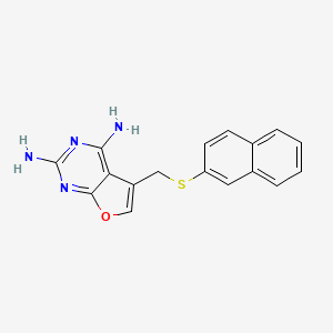 molecular formula C17H14N4OS B1204506 5-(Naphthalen-2-ylsulfanylmethyl)-furo[2,3-d]pyrimidine-2,4-diamine 