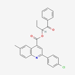 molecular formula C27H22ClNO3 B12045084 1-Oxo-1-phenylbutan-2-yl 2-(4-chlorophenyl)-6-methylquinoline-4-carboxylate CAS No. 355429-71-9