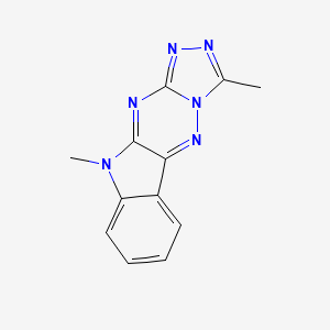 molecular formula C12H10N6 B1204523 10H-1,2,4-Triazolo[4',3':2,3][1,2,4]triazino[5,6-b]indole, 3,10-dimethyl- CAS No. 4349-84-2