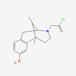 molecular formula C17H22ClNO B1204526 2,6-Methano-3-benzazocin-8-ol, 1,2,3,4,5,6-hexahydro-3-(2-chloro-2-propenyl)-6,11-dimethyl- CAS No. 3769-03-7