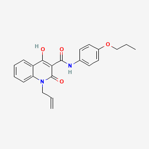 molecular formula C22H22N2O4 B12045414 1-Allyl-4-hydroxy-2-oxo-N-(4-propoxyphenyl)-1,2-dihydro-3-quinolinecarboxamide 