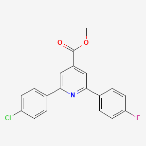 molecular formula C19H13ClFNO2 B12045462 Methyl 2-(4-chlorophenyl)-6-(4-fluorophenyl)pyridine-4-carboxylate 