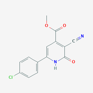 molecular formula C14H9ClN2O3 B12045470 Methyl 6-(4-chlorophenyl)-3-cyano-2-hydroxypyridine-4-carboxylate 