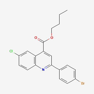 molecular formula C20H17BrClNO2 B12045544 Butyl 2-(4-bromophenyl)-6-chloroquinoline-4-carboxylate 