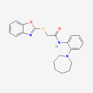 molecular formula C21H23N3O2S B1204555 N-[2-(1-azepanyl)phenyl]-2-(1,3-benzoxazol-2-ylthio)acetamide 