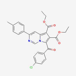 molecular formula C27H23ClN2O5 B12045599 Diethyl 7-(4-chlorobenzoyl)-3-(p-tolyl)pyrrolo[1,2-c]pyrimidine-5,6-dicarboxylate CAS No. 618070-15-8