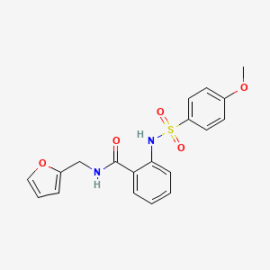 molecular formula C19H18N2O5S B1204560 N-(2-furanylmethyl)-2-[(4-methoxyphenyl)sulfonylamino]benzamide 