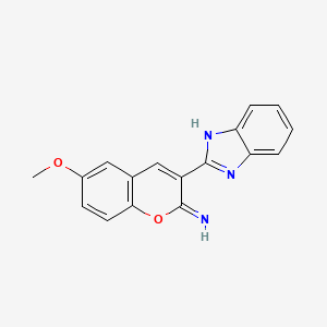 molecular formula C17H13N3O2 B1204563 3-(1H-benzimidazol-2-yl)-6-methoxy-1-benzopyran-2-imine 
