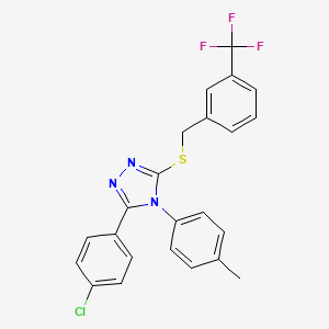 molecular formula C23H17ClF3N3S B12045761 3-(4-chlorophenyl)-4-(4-methylphenyl)-5-{[3-(trifluoromethyl)benzyl]sulfanyl}-4H-1,2,4-triazole CAS No. 477330-96-4