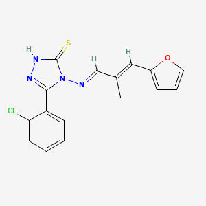molecular formula C16H13ClN4OS B12046006 3-(2-Chlorophenyl)-4-((3-(furan-2-yl)-2-methylallylidene)amino)-1H-1,2,4-triazole-5(4H)-thione CAS No. 478254-43-2