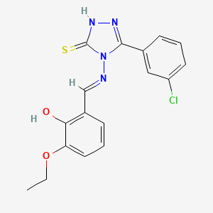 molecular formula C17H15ClN4O2S B12046072 3-(3-Chlorophenyl)-4-((3-ethoxy-2-hydroxybenzylidene)amino)-1H-1,2,4-triazole-5(4H)-thione CAS No. 478254-62-5