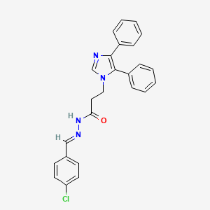 molecular formula C25H21ClN4O B12046088 N'-[(E)-(4-chlorophenyl)methylidene]-3-(4,5-diphenyl-1H-imidazol-1-yl)propanehydrazide 