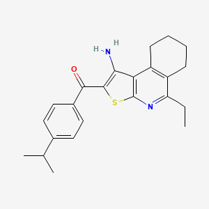 molecular formula C23H26N2OS B12046136 (1-Amino-5-ethyl-6,7,8,9-tetrahydrothieno[2,3-c]isoquinolin-2-yl)[4-(propan-2-yl)phenyl]methanone 