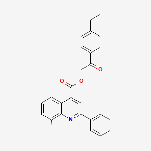 molecular formula C27H23NO3 B12046143 2-(4-Ethylphenyl)-2-oxoethyl 8-methyl-2-phenylquinoline-4-carboxylate CAS No. 355429-09-3