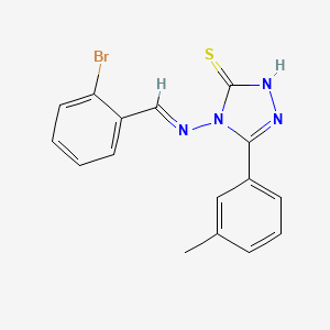 molecular formula C16H13BrN4S B12046153 4-((2-Bromobenzylidene)amino)-3-(m-tolyl)-1H-1,2,4-triazole-5(4H)-thione CAS No. 478255-87-7