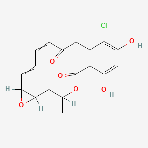 molecular formula C18H17ClO6 B1204616 16-Chloro-17,19-dihydroxy-4-methyl-3,7-dioxatricyclo[13.4.0.06,8]nonadeca-1(15),9,11,16,18-pentaene-2,13-dione 