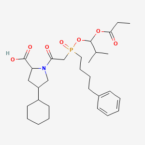 4-Cyclohexyl-1-[2-[(2-methyl-1-propanoyloxypropoxy)-(4-phenylbutyl)phosphoryl]acetyl]pyrrolidine-2-carboxylic acid