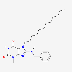 molecular formula C26H39N5O2 B12046196 8-(Benzyl(methyl)amino)-7-dodecyl-3-methyl-3,7-dihydro-1H-purine-2,6-dione CAS No. 477333-74-7