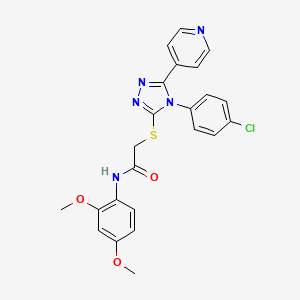 molecular formula C23H20ClN5O3S B12046236 2-{[4-(4-chlorophenyl)-5-(pyridin-4-yl)-4H-1,2,4-triazol-3-yl]sulfanyl}-N-(2,4-dimethoxyphenyl)acetamide 