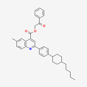 molecular formula C36H39NO3 B12046290 2-Oxo-2-phenylethyl 6-methyl-2-[4-(4-pentylcyclohexyl)phenyl]quinoline-4-carboxylate 