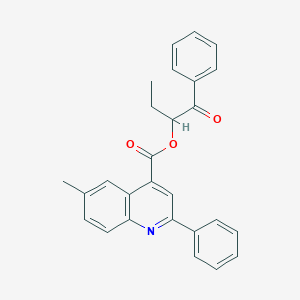 molecular formula C27H23NO3 B12046316 1-Oxo-1-phenylbutan-2-yl 6-methyl-2-phenylquinoline-4-carboxylate CAS No. 355429-72-0
