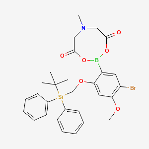molecular formula C29H33BBrNO6Si B12046322 2-[5-bromo-2-[[tert-butyl(diphenyl)silyl]methoxy]-4-methoxyphenyl]-6-methyl-1,3,6,2-dioxazaborocane-4,8-dione 