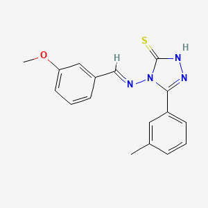 molecular formula C17H16N4OS B12046394 4-((3-Methoxybenzylidene)amino)-5-(m-tolyl)-4H-1,2,4-triazole-3-thiol CAS No. 478256-26-7
