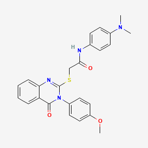 molecular formula C25H24N4O3S B12046401 N-[4-(dimethylamino)phenyl]-2-{[3-(4-methoxyphenyl)-4-oxo-3,4-dihydroquinazolin-2-yl]sulfanyl}acetamide 