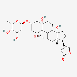 molecular formula C29H42O9 B1204641 3-[(2,6-Dideoxyhexopyranosyl)oxy]-5,14-dihydroxy-19-oxocard-20(22)-enolide 