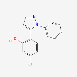 molecular formula C15H11ClN2O B12046448 5-Chloro-2-(1-phenyl-1H-pyrazol-5-yl)phenol 