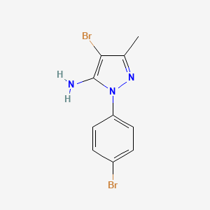 molecular formula C10H9Br2N3 B12046459 4-Bromo-1-(4-bromophenyl)-3-methyl-1H-pyrazol-5-amine 