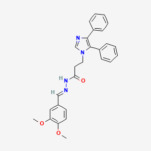 molecular formula C27H26N4O3 B12046465 N'-[(E)-(3,4-dimethoxyphenyl)methylidene]-3-(4,5-diphenyl-1H-imidazol-1-yl)propanehydrazide 