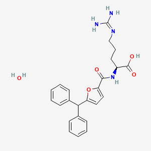 molecular formula C24H28N4O5 B12046492 N2-[[5-(Diphenylmethyl)-2-furanyl]carbonyl]-L-Arginine hydrate 