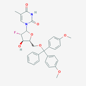 molecular formula C31H31FN2O7 B120465 1-[(3S,4R,5R)-5-[[Bis(4-methoxyphenyl)-phenylmethoxy]methyl]-3-fluoro-4-hydroxyoxolan-2-yl]-5-methylpyrimidine-2,4-dione CAS No. 144822-48-0