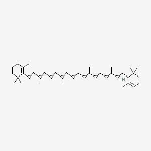 molecular formula C40H56 B1204651 1,3,3-Trimethyl-2-[3,7,12,16-tetramethyl-18-(2,6,6-trimethylcyclohex-2-en-1-yl)octadeca-1,3,5,7,9,11,13,15,17-nonaenyl]cyclohexene 