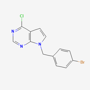 molecular formula C13H9BrClN3 B12046523 7-(4-Bromobenzyl)-4-chloro-7H-pyrrolo[2,3-d]pyrimidine 