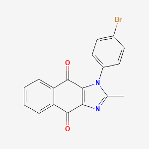 molecular formula C18H11BrN2O2 B1204656 1-(4-Bromophenyl)-2-methyl-1H-naphtho(2,3-d)imidazole-4,9-dione CAS No. 93657-41-1