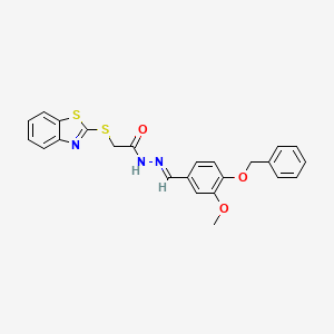molecular formula C24H21N3O3S2 B12046567 2-(1,3-benzothiazol-2-ylsulfanyl)-N'-{(E)-[4-(benzyloxy)-3-methoxyphenyl]methylidene}acetohydrazide 