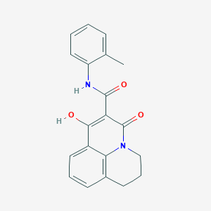 molecular formula C20H18N2O3 B12046570 1-Hydroxy-3-oxo-6,7-dihydro-3H,5H-pyrido[3,2,1-ij]quinoline-2-carboxylic acid o-tolylamide 