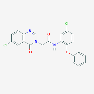 molecular formula C22H15Cl2N3O3 B12046573 N-(5-Chloro-2-phenoxyphenyl)-2-(6-chloro-4-oxoquinazolin-3(4H)-yl)acetamide 