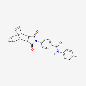 molecular formula C25H22N2O3 B12046574 4-(1,3-dioxooctahydro-4,6-ethenocyclopropa[f]isoindol-2(1H)-yl)-N-(4-methylphenyl)benzamide 