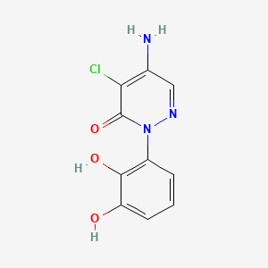 molecular formula C10H8ClN3O3 B1204665 5-amino-4-chloro-2-(2,3-dihydroxyphenyl)pyridazin-3(2H)-one CAS No. 50512-54-4