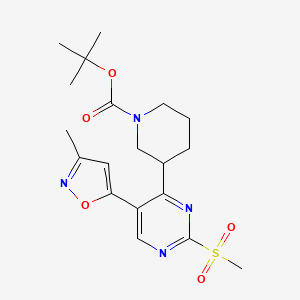 molecular formula C19H26N4O5S B12046872 1-Boc-3-[2-Methanesulfonyl-5-(3-methylisoxazol-5-yl)pyrimidin-4-yl]piperidine 